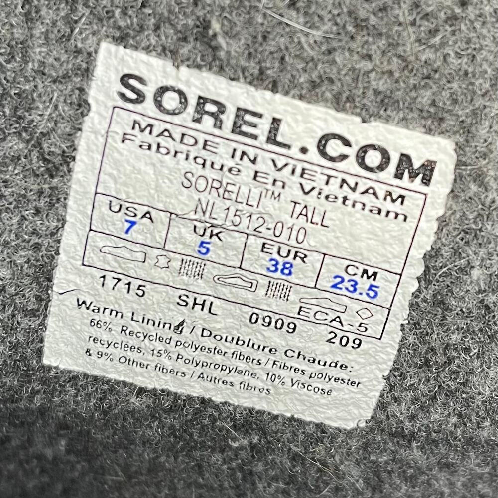 SOREL Women’s 7 Sorelli Insulated Waterproof Tall Boots Perforated Leather Shaft - Picture 8 of 8